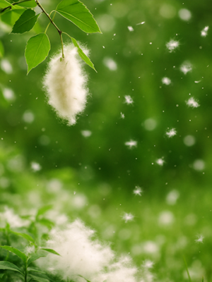 Cottonwood seeds are lightweight and sticky, designed by nature to travel long distances.