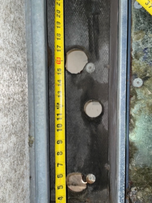 Measuring up the connection locations in the existing chilled water coil.