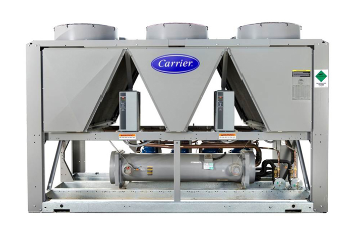 A Carrier AquaSnap chiller with all-aluminum microchannel coils.